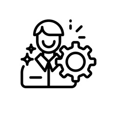 Account access business and finance icon with black outline style. element, badge, silhouette, laptop, website, identification, graphic. Vector Illustration