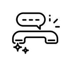 Phonecall business and finance icon with black outline style. app, silhouette, digital, technology, clipart, notify, modern. Vector Illustration