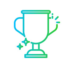 Achievement business and finance icon with blue and green gradient outline style. simple, championship, progress, certificate, sport, man, purpose. Vector Illustration