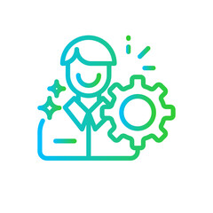 Account access business and finance icon with blue and green gradient outline style. element, badge, silhouette, laptop, website, identification, graphic. Vector Illustration