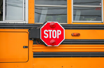 yellow school bus, a symbol of education and childhood nostalgia, waiting to transport students on their educational journey