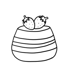 transparent strawberry yogurt illustration