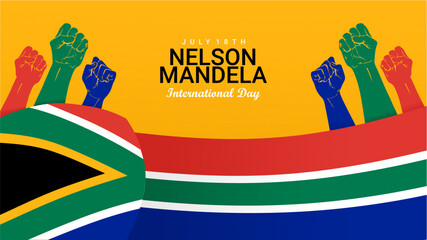 international nelson mandela day background template