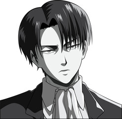 Illustration Handsome Man with manga style