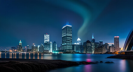 Fototapeta premium city skyline at night