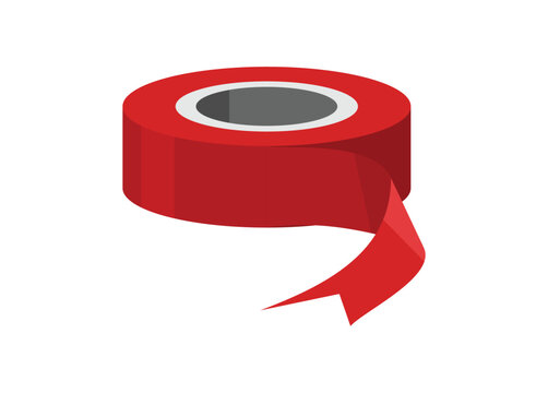 Rolled ribbon. Simple flat illustration.
