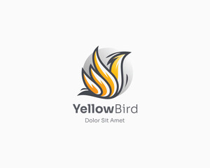 Abstract creative yellow bird logo gradient