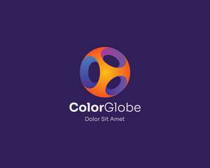 Colorful global sphere logo gradient