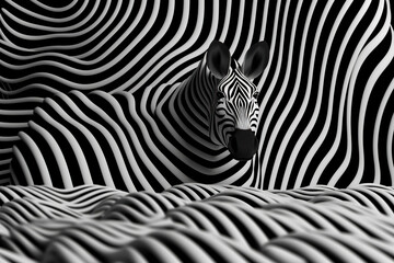 3d zebra background. Generative AI.