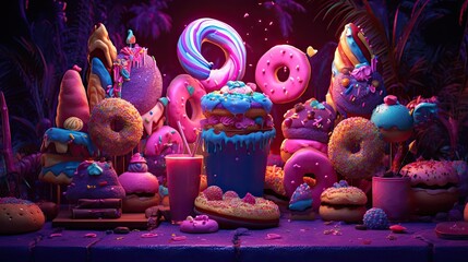 Party with Cake and Donuts