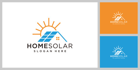 Fototapeta na wymiar Home Solar Energy Logo Design