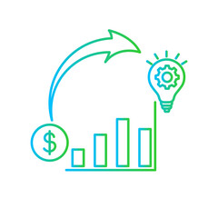 Business business and finance icon with blue and green gradient outline style. discussion, connection, background, social, flat, occupation, smiling. Vector Illustration