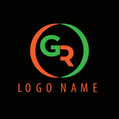 GR letter alphabet monogram logo