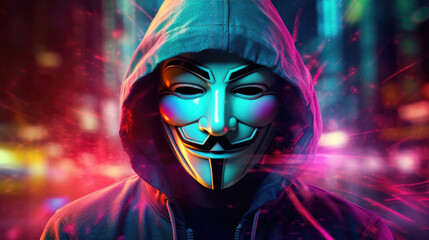 Anonymous hacker. Generative AI