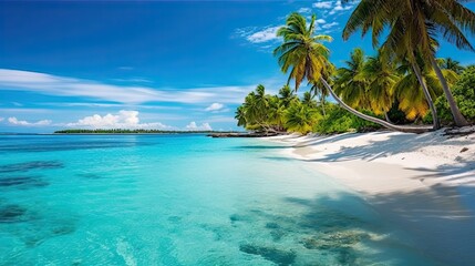 Fototapeta na wymiar Beautiful tropical beach with white sand