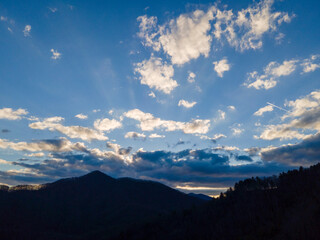 sunset in the mountains