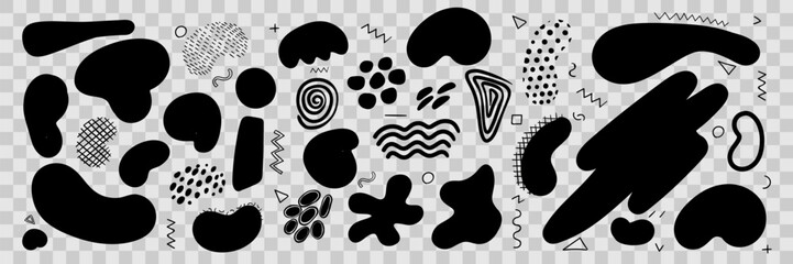 Abstract blotch shape. Liquid shape elements.liquid shadows random shapes. Organic amoeba blob shape abstract. Vector illustration