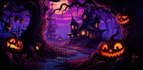 halloween in a countryside halloween background
