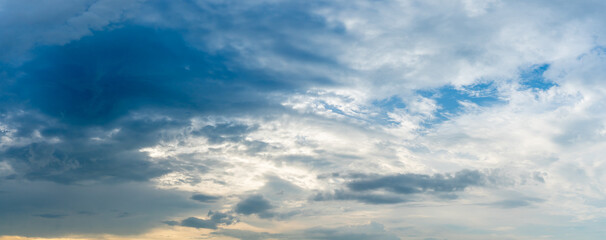 sky panorama.Panoramic shot of a beautiful cloudy sky.