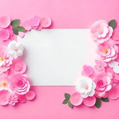 pink rose frame, valentine, illustration, heart, decoration, wedding,  AI generated	