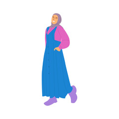 Naklejka premium vector illustration of muslim woman wearing hijab