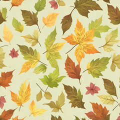 Fototapeta na wymiar seamless background with autumn leaves, seamless, vector, nature, leaves, fall, maple, illustration, design, AI generated 