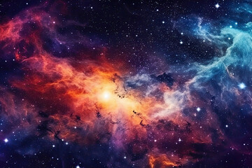 Fototapeta na wymiar A realistic beautiful dark and colorful galaxy