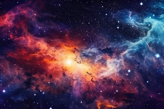 A realistic beautiful dark and colorful galaxy