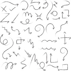 hand drawn doodle line art arrow element