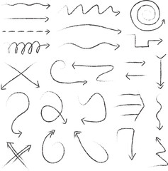 hand drawn doodle line art arrow element