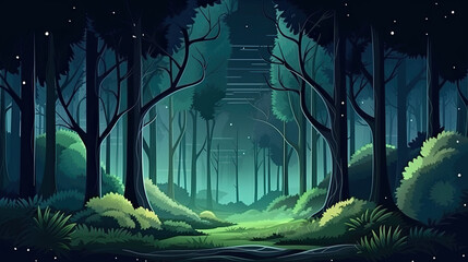 A whimsical dark forest