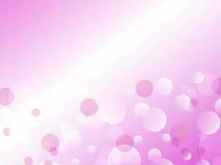淡いグラデーション空間に浮かぶ水玉模様が綺麗なアブストラクト背景素材_ピンク