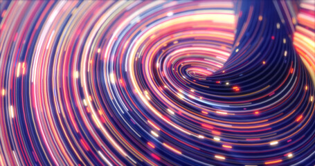 Energy abstract swirling curved swirl lines of glowing bright magical energy streaks and flying particles background