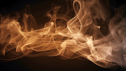 a single line of brown smoke against a contrasting backdrop, Generative AI