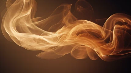 Foto op Aluminium abstract smoke background a single line of brown smoke against a contrasting backdrop, Generative AI © Tahsin