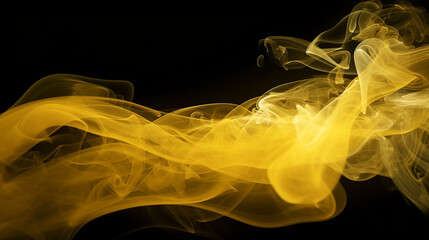 the beauty of a single line of yellow smoke gracefully meandering through space, Generative AI