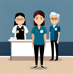 Fototapeta premium group of people in hospital