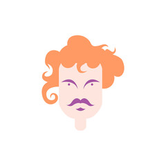 simple grown man blonde hair character avatar logo vector illustration template design