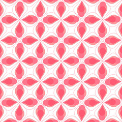 Seamless pattern Geometric seamless background pattern abstract sweet pink flower and outline design pattern. Vintage abstract geometric on white background for prints, textile, wrapping, fabric.
