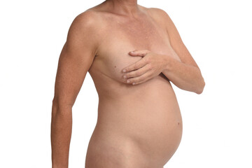 Fototapeta premium pregnant woman on white background
