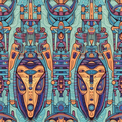 Egyptian symbols and signs seamless background  Ai generative