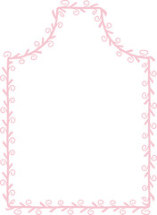 Inflexed Arch pink pastel spiral Leaf rectangular frame architectural window door laurel flower frame floral leaf leaves borders natural botanical branches decoration wedding anniversary celebration b