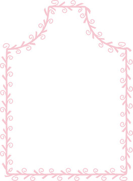 Inflexed Arch pink pastel spiral Leaf rectangular frame architectural window door laurel flower frame floral leaf leaves borders natural botanical branches decoration wedding anniversary celebration b
