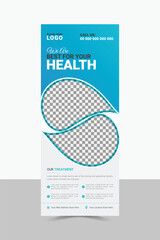 Modern Advertising Medical, Health, Hospital, Rollup Banner Design Template.