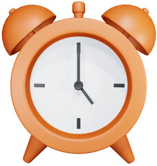 Alarm clock ringing to remind for wake up or deadline time. 3D PNG