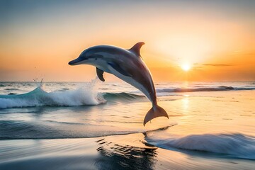 dolphin jumping in water. generate ai