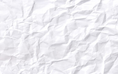 Crumpled paper texture vector background. White wrinkled sheet. Crumpled, wrinkled sheet of white paper. Background. Web design.