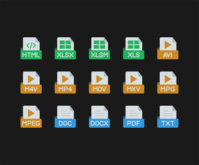 File format or extension icon pack