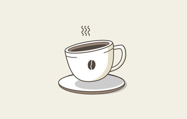 coffee cup icon vector, line sign, hot coffee