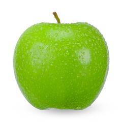 Fresh green apple isolated on white background with clipping path